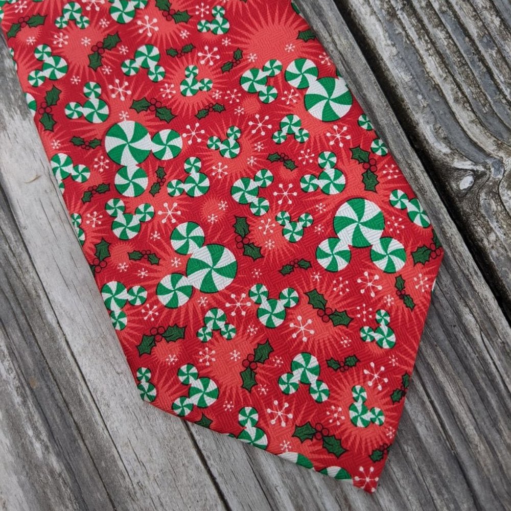 Disney Peppermint Candy Christmas Novelty Neck Tie NWOT